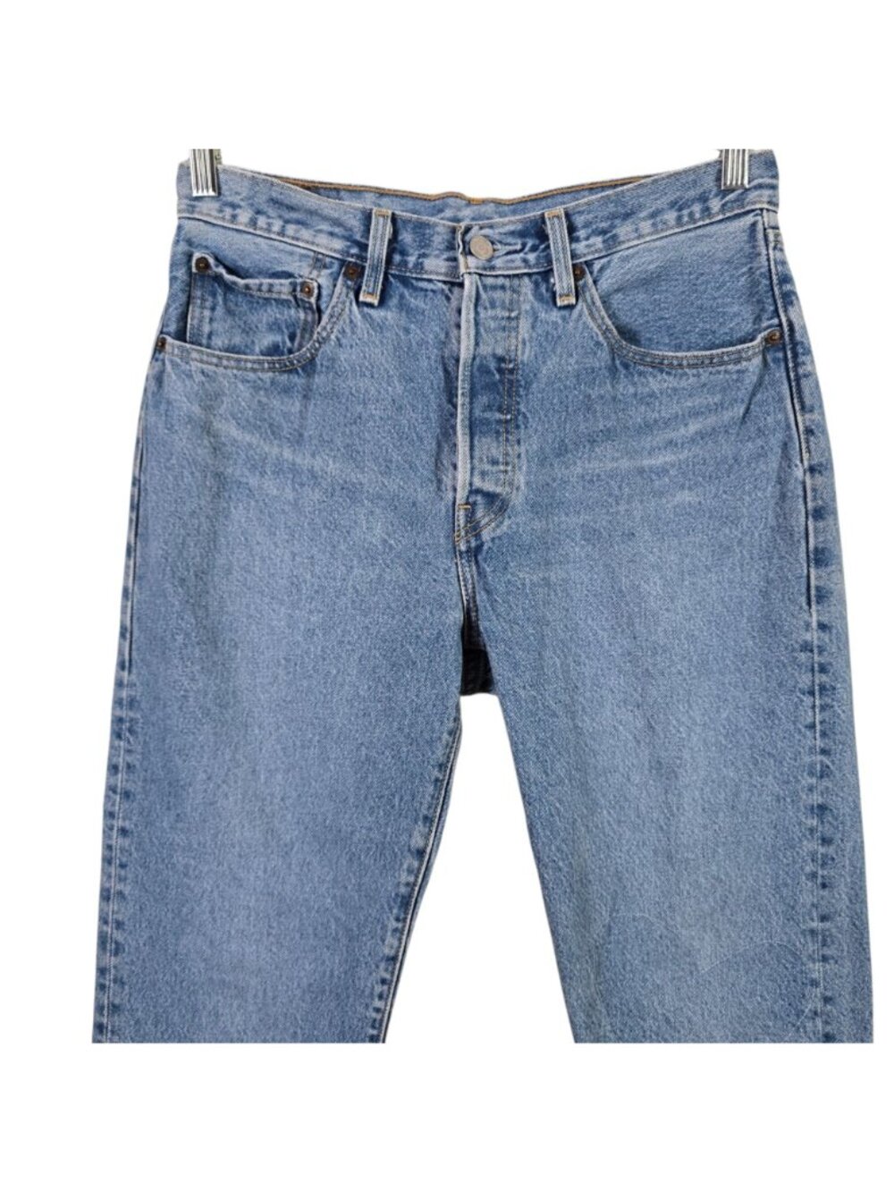 Levi's Mens 501 Buttonfly Light Wash Jeans Size 30x30 DIY Heart Stitch 150th - Picture 2 of 14